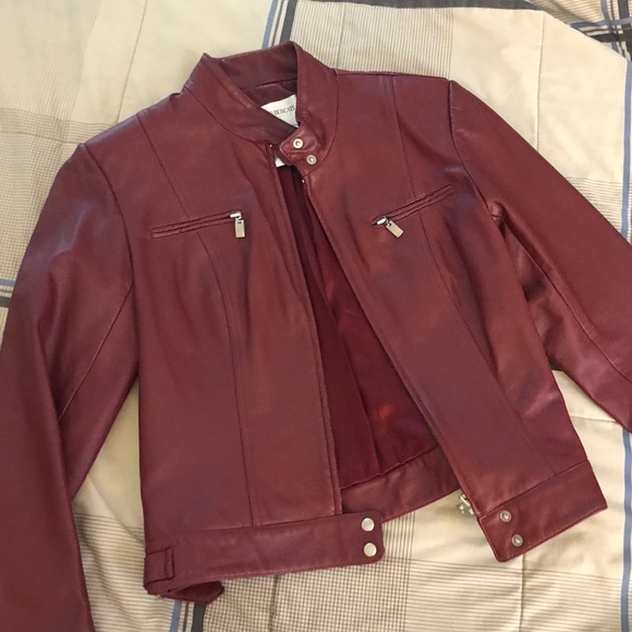 Hugo Buscati Jackets & Blazers - Hugo buscati burgundy  leather jacket